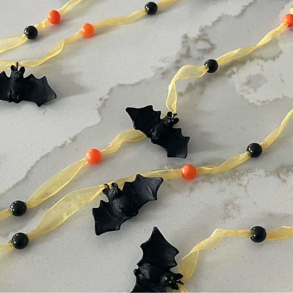 Halloween Bat and Bead garland 12 feet long
